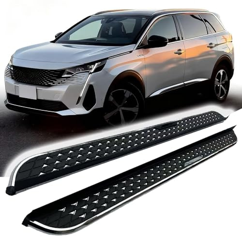 Marchepied à Paillettes pour Peugeot 5008 2017-2023 - Marchepied latéral en Aluminium Effet Ciel étoilé (avec Supports)