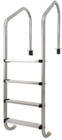 WENNEWU Escalera para Piscina, Escalera Enterrada De Acero Inoxidable para Piscinas Interiores Y Exteriores, Escalera Antideslizante De Alta Resistencia, FáCil Montaje,A,4 Steps