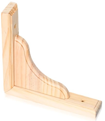Zerodeko Wooden Corbels Triangle Shelf Brackets 5.91X5.91X1.18In Unfinished Paintable Floating Shelf Support for Kitchen Cabinets Bookcase and Industrial Rustic Decor