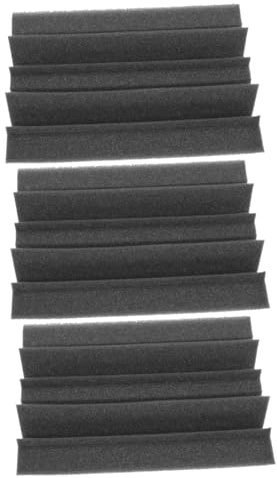FRCOLOR 3 Stück Eck Trapez Schalldämmstoff 12x12x24cm Schwarzer Schwer Entflammbarer Akustikschaumstoff Schallabsorbierende Bassfalle für Studio Heimkino und Ktv