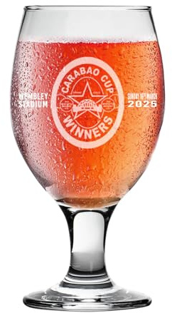 NOT JUST A PRINT Newcastle United Carabao Cup Winners Beer Glass 2025 – Engraved Tulip Pint Glass | NUFC Wembley Final Souvenir | Football Fan Gift, Collectible Memorabilia