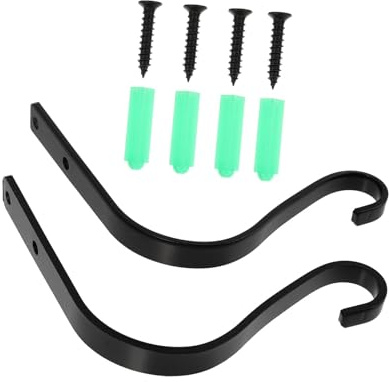 Homoyoyo Crochets en Fer 2 Pièces Support Suspendre de Plantes et Décorations Murales Jardin Balcon Exterieur Fixation Solide
