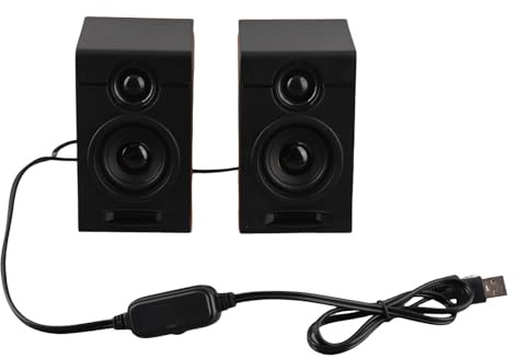 ChuyTrading Haut-parleurs PC HiFi à Basses Profondes, Haut-parleurs de Bureau filaires avec Volume réglable, Haut-parleurs USB à Gamme complète de 2 Pouces pour téléviseurs, Ordinateurs,
