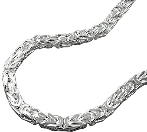 Kette ca.4mm Königskette vierkant glänzend Silber 925 50cm