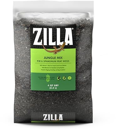 Zilla Reptile Terrarium Bedding Substrate Jungle Mix, 4 Quart