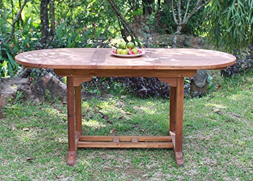 Strandkorbwerk Tisch Capri 130 cm, Teakholz Gartentisch Garten Holz