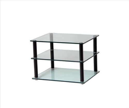 Gem Deep 3 shelf clear Hifi and TV Stand 600x500