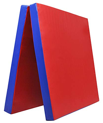 Klappbare Turnmatte – RG 22 kg/m³ – faltbare Matte für Gymnastik, Kinderturnen & Training – weiche Bodenmatte (Rot - Blau, 200 x 100 x 8 cm)