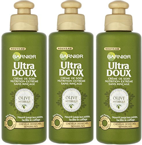 Garnier Ultra Doux Olive Mythique - Crème de soin sans rinçage Nutrition Extrême - Lot de 3