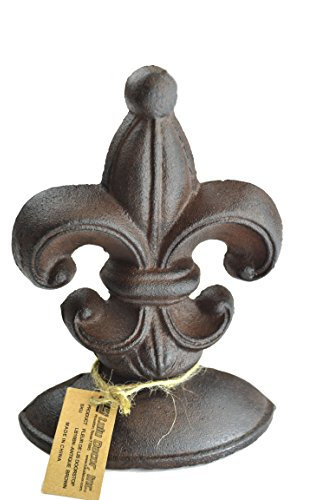 Lulu Decor, Türstopper aus Gusseisen, Fleur de Lis, 0,9 kg, Antikbraun