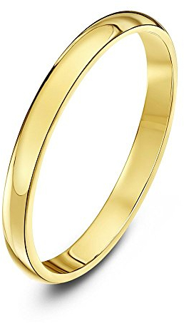 Theia Unisexe Alliance Or Jaune 14ct, Forme Demi-Jonc Super Lourd, Polie, 2mm - Taille 54