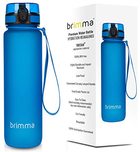Brimma Premium Sport-Wasserflasche mit auslaufsicherem Klappdeckel, umweltfreundlicher und BPA-freier Tritan-Kunststoff, ein Muss für das Fitnessstudio, Yoga, Laufen, Outdoor, Radfahren und Camping