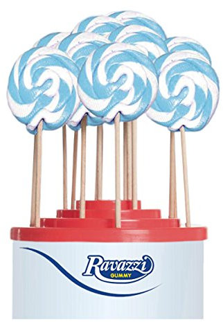 Lecca Lecca Rainbow Azzurro Bianco. Confezione da 50pz x 25gr Ravazzi Gummy. Ideale per Feste di Compleanno e Caramellate.