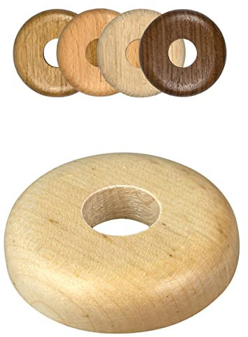 FUX 2 Pieces Wooden Radiator Pipe Cover for 15-22mm Pipes; Heating Floor Pipe Collar (19mm, Ahorn)