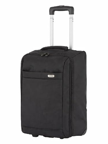 TravelZ Faltbare Händgepäck Reisekoffer - Soft Rollkoffer Leichtgewicht Kabinnentrolley Schwarz (51cm - 36 ltr)