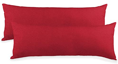 CelinaTex BeBasic Kissenbezug Doppelpack 40 x 120 cm Rubin rot Mikrofaser Seitenschläferkissen Bezug Jersey