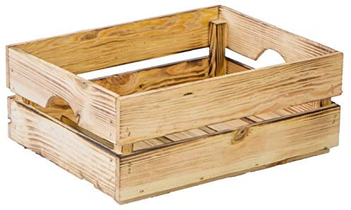 Gemüsekiste Stapelkiste Stapelbox Holzkiste Weinkiste Obstkiste nachhaltig FSC zertifiziert (40x30x15cm, Geflammt)