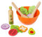 Samll Foot 11476 Set à Salade en Bois, Accessoires de Cuisine pour Enfants Végétarien, Y Compris Bol, Couverts à Salade et Vinaigrette