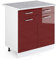 Vicco Küchenunterschrank R-Line, Bordeaux Hochglanz/Weiß, 80 cm, AP Marmor