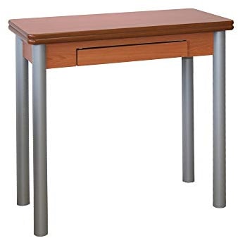 MOMMA HOME - Tavolo da Cucina - Modelo Ribeta - Ciliegio - Misure 80 x 40/80 x 76 cm - Apertura a Libro - Materiale in Legno Laminato MDF e Struttura in Metallo