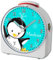 CreaDesign, WU-71-1121-13, Pinguin Türkis, analog Kinderwecker weiß, Funkwecker mit Sweep-Uhrwerk und fluoreszierenden Zeiger und Licht, personlisiert mit Namen, 10,2 x 4,6 x 11 cm