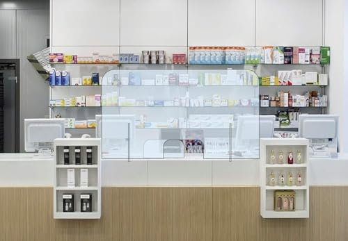 Mampara protectora con ventanilla corredera en metacrilato transparente de 4 mm. Dim: 100 x 75 cms (Entrega Inmediata)