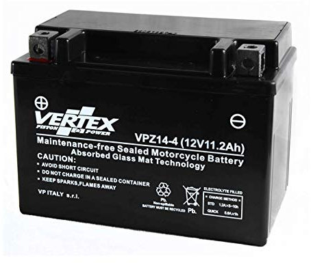 Vertex VP14-4 Sealed AGM Motorcycle/Powersport Battery, 12V, 12Ah, CCA (-18) 200, Replaces: CTX14-BS, YTX14-BS Perfect battery for Motorcycle, ATV's, Personal Watercraft and Snowmobiles