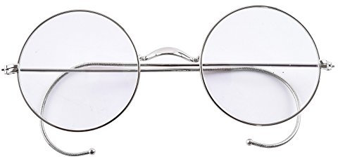 Agstum Retro Round Optical Rare Wire Rim Eyeglasses Frame without Nose Pads (Silver, 45)