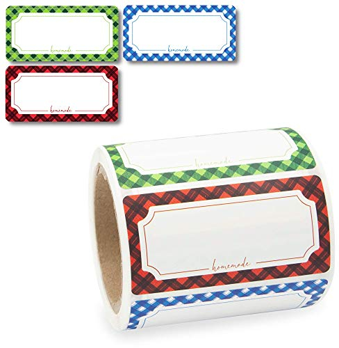 Etiketten Selbstklebend 200 Stück, Klebe-Etiketten zum Beschriften von Einmach-Gläsern, Aufkleber Marmeladenglas Beschriftbar, Gewürzetiketten 60x30mm „Homemade“