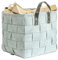 Rubberneck Cesta de Fieltro con Asas de Cuero Sintético - para Leña, Juguetes, Revistas - 33 x 33 x 35 cm, Gris Claro