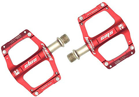 CMUNDLJQ 9/16 Zoll Ultra Light Aluminium Trekking Rennrad Fahrrad Mountainbike Pedale BMX Fahrradpedale Anti-Rutschpedale 013M (Rot)