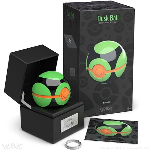 The Wand Company Original Poké Ball Authentic Replica - Realistic, Electronic, Die-Cast Poké Ball with Display Case Light Features – Officially Licensed by Pokémon