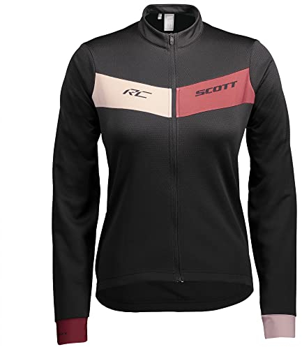 SCOTT RC Warm Damen Winter Fahrrad Trikot schwarz/rot 2022: Größe: XS (34/36)