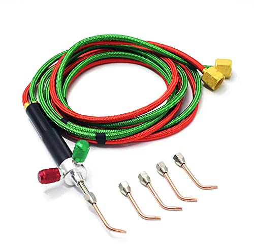 Kit de mini torche à oxygène, micro oxygène acétylène/butane avec 5 embouts pour réparation de bijoux