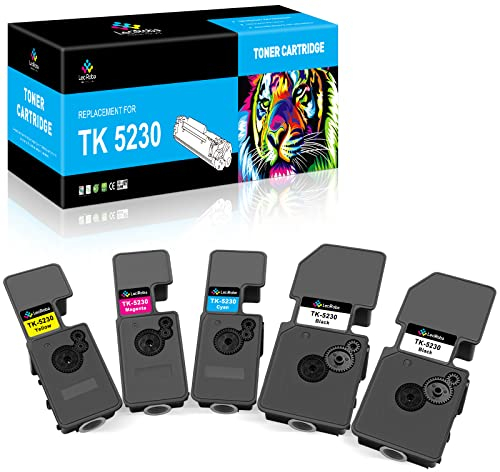 LeciRoba TK-5230 für Kyocera TK5220 Toner - Kompatibel mit Ecosys P5021cdw, P5021cdn, M5521cdw, M5521cdn Druckern (5er-Pack, 2 Schwarz/1 Cyan/1 Magenta/1 Gelb)