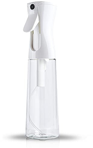TANSHINE Sprühflasche Feiner Sprühnebel 300 ml Transparent | PET BPA-frei, 0,3 mm Düse, 360° Sprühnebel, Desinfektion, Vakuumpumpe, ca. 3s Dauerstrahl, Haarpflege Pflanzen Reinigung