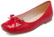 Bviennic Donna Square Toe Balletto Flats Senza Chiusura Bows Dolly Scarpe Ballerina Prom Vernice Loafer Slipper Casuale Walking Mocassini Rosso Numero 36 EU