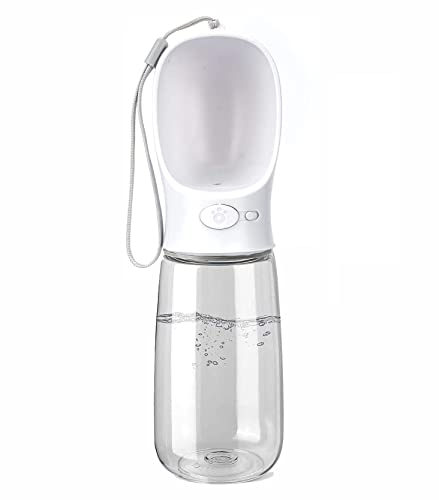 Emwel Hunde-Wasserflasche – große tragbare Hunde-Wasserflasche, 550 ml, auslaufsicher, tragbarer Welpen-Wasserspender mit Trinkfutterspender für Haustiere