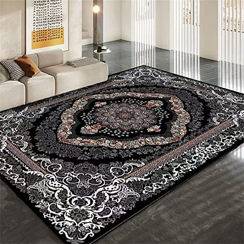 DJHWWD Large Bathroom RugArea RugsNordic Home Bedroom Living Room Door Mat Bathroom Non-slip Carpet Black GrayPatio Rugs120X160cm