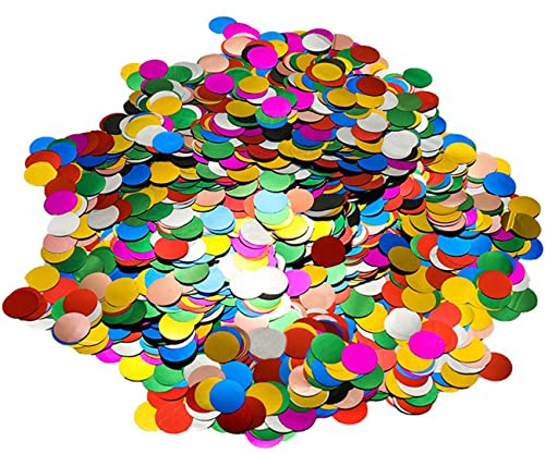 CC wonderland zone 50g Konfetti Rund Bunt(Φ1.5cm),Tischkonfetti Metallic Mehrfarbig für Faschingsdeko,Karnevalsdeko,Party Hochzeit Dekoration