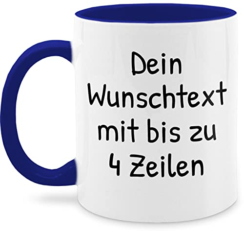 Tasse Tassen 325ml - Aufdruck selbst gestalten - Wunschdruck Text Namen I Eigener Text I Custom Text - 325 ml - Dunkelblau - personalized cup with name paartassen wunschtext trinkgeld