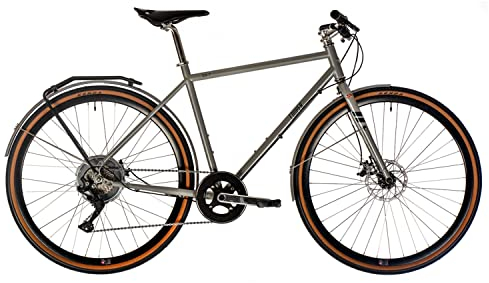 Cooper CG-7E (E-Bike mit 7-Gang-Microshift-Schaltwerk, Brooks-Sattel, Zehus Bike Gen2 Heckmotor, Rekuperation, Rahmenhöhe 61cm) Farbe: Silber