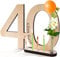 Milula Studios Holz-Zahl - 40 Geburtstag Frauen & Männer - Gästebuch Geburtstag als Personalisierbares Geschenk - 40 Geburtstag Deko