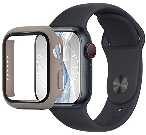 mtb more energy Custodia compatibile con Apple Watch 4, 5, 6, SE (40 mm) – grigio – pellicola protettiva integrata in vetro temperato – protezione completa Bumper Caso Custodia protettiva in vetro