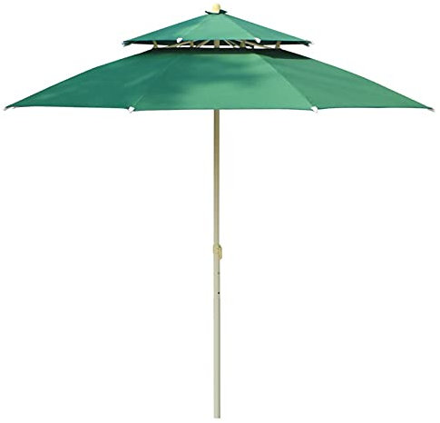 Parasol d'extérieur Φ2,3 m/7,5 Pieds, Grand Parasol, Parasol à Double Toit résistant au Soleil, Coupe-Vent et Anti-Pluie, Parapluie de terrasse, Convient pour terrasse, Jardin, Balcon, Plage
