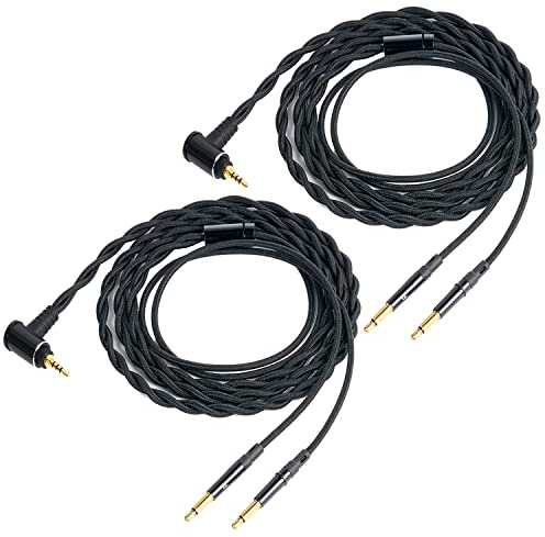 FAAEAL Balanced Cable Compatible with Hifiman Sundara HE4XX HE400SE HE560 HE1000V2,Meze 99 Classics,Denon AH-D7200 AH-D9200 Headphones,2.5mm to Dual 3.5mm(4.9ft 2-Pack)