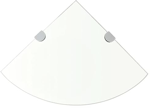 DCRAF Home Furniture Eckregal mit Chromstützen Glas klar 25x25cm Größe