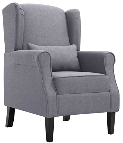 Homgoday Sessel Fernsehsessel Relaxsessel Loungesessel Fernsehsessel TV-Sessel Ruhesessel Einzelsofa Lesesessel Einzelsessel für Wohnzimmer Schlafzimmer Dunkelgrau Stoff