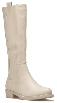 La Modeuse - Stivali da equitazione stile Chelsea, beige, 38 EU