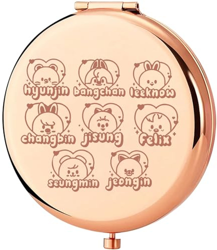 KEYCHIN Koreanischer Taschenspiegel, koreanische Band-Fans, Geschenke, koreanische Gruppenmitglieder, kompakter Make-up-Spiegel (koreanischer Hyunjin)